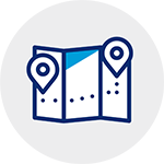 map showing route from point to point