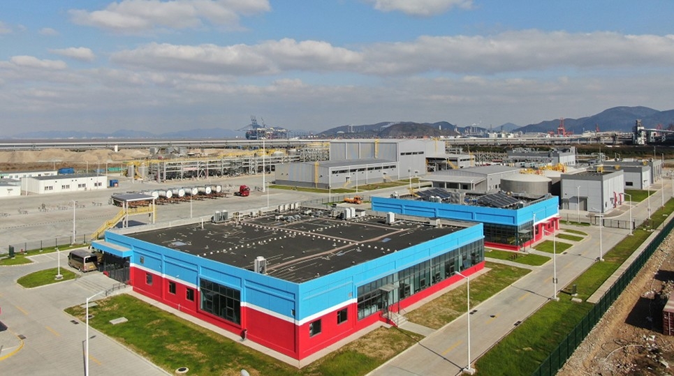 Aerial view of Oronite's Ningbo plant in China.